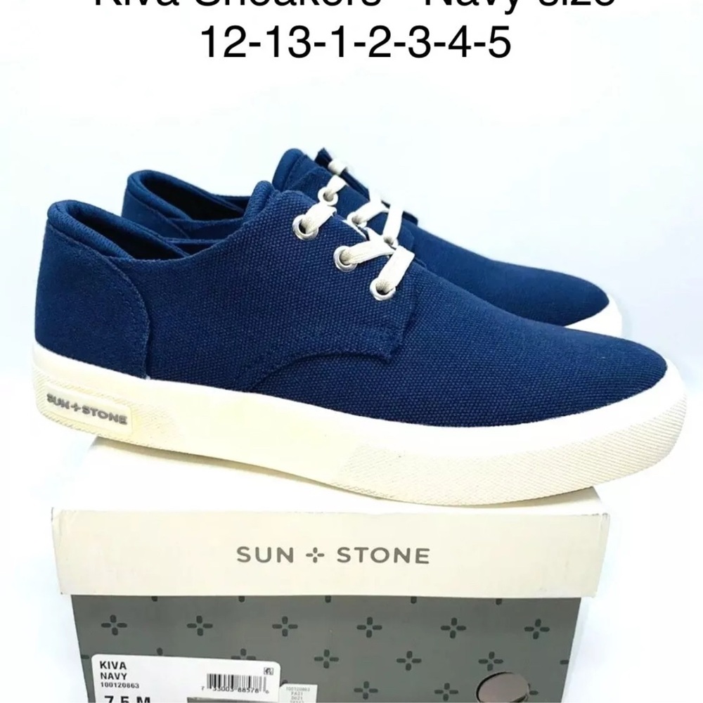 Boy  Shoes Sun  Stone Big Boys Kiva Sneaker Navy  Color: Blue/White